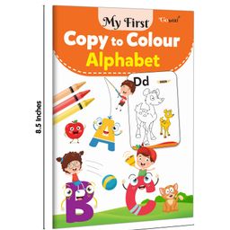 gowoo My First Book of ABC, Numbers, Fruits and more, My First Copy to Colour - Alphabet, Colours, Numbers and more : Children learning book, Colouring fun for young learners | Pack of 16 book- English image 2