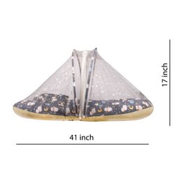 Mittenbooty Mosquito net bedding medium in shining velvet fabric and sparkle net in Sheep print- Blue image 3
