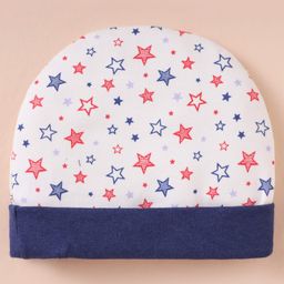 Ben Benny Interlock Knit Cap Mittens & Booties With Star Print - White image 3