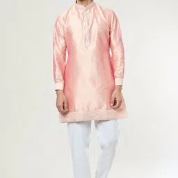 RNG Safawala Men Regular Thread Work Dupion Silk Kurta with Trousers image 3