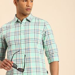 Being Human Slim Fit Checked Pure Cotton Casual Shirt-image-71