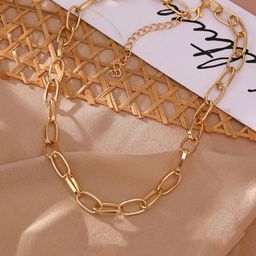 Jewels Galaxy Gold-Plated Link Necklace-33