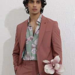 Rare Rabbit Pink Tailored Fit Solid Formal Suit-image-38