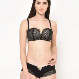 Da Intimo Black Lace Lingerie Set-image-79