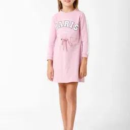 Kate & Oscar Kids Lavender Cotton Printed Full Sleeves Dress-image-99