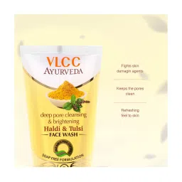 VLCC Ayurveda Deep Pore Cleansing Haldi & Tulsi Face Wash - Pack of 3 image 3