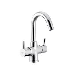 CERA Fountain Quarter Turn Central Hole Basin Mixer with Braided Connection Pipe, F2013461-28
