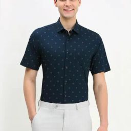Allen Solly Navy Slim Fit Printed Shirt-image-56