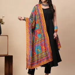 Globus Multicolor Silk Printed Dupatta image 1