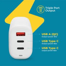 D-Link 65W Triple Port Fast Charger 2 Type-C & 1 Usb-A image 4