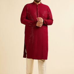 Manyavar Men Regular Kurta with Pyjamas-image-16