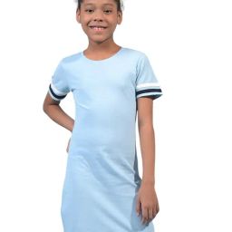 Crimsoune Club Girls Blue Cotton Slim Fit Dress-image-11