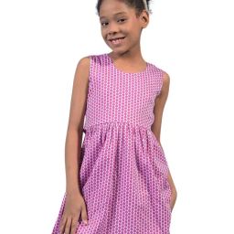 Crimsoune Club Girls Pink Slim Fit Printed Dress-image-36