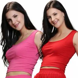 Sera Pink & Red Striped Crop Top - Pack Of 2-picture-23