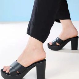 Inc.5 Women's Black Cross Strap Sandals-image-65