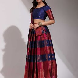 Payu Semi-Stitched Lehenga & Unstitched Blouse With Dupatta image 2