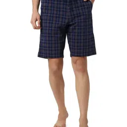 Peter England Navy Check Shorts-picture-43