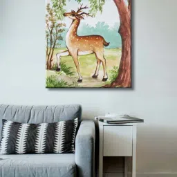 999store Brown & Green Canvas Deer In The Forest Painting-40