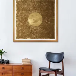 999Store Gold Abstract Pattern Printed Canvas Painting-43