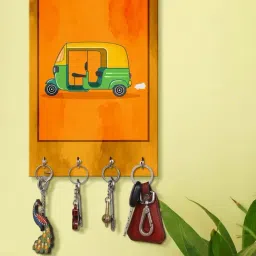 999Store Orange & Yellow MDF  Key Holder - Set of 1-19