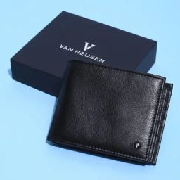 Van Heusen Black Formal Leather Bi-Fold Wallet for Men-18
