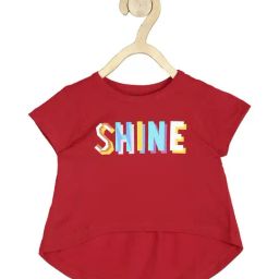 Peter England Kids Red Printed T Shirt-image-72