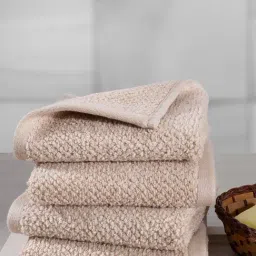 Maspar Beige 550 GSM Cotton Face Towel - Set of 4-75