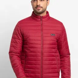 Spykar Red Straight Fit Self Pattern Jacket-13