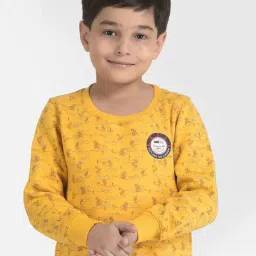 Crimsoune Club Kids Yellow Printed Sweatshirt-image-79