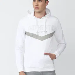 Van Heusen White Slim Fit Printed Hooded SweatShirt-picture-39