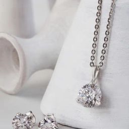 Silberry 925 Silver Solitaire Dream Pendant & Earrings-image-21