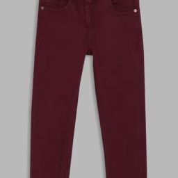 Blue Giraffe Kids Maroon Regular Fit Jeans-image-109