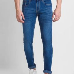 Giordano Blue Cotton Slim Fit Stretchable Jeans-image-3