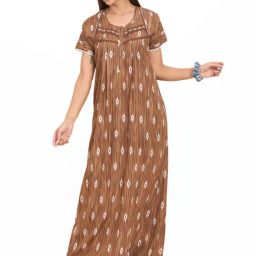 Sweet Dreams Brown Printed Nighty-image-31
