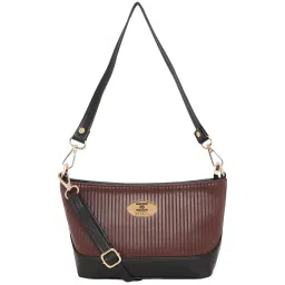 Esbeda Brown Textured Sling Handbag image 1