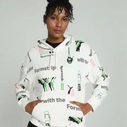 Puma White Printed Hoodie-image-70