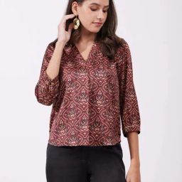 Fablestreet Maroon Printed Top-44