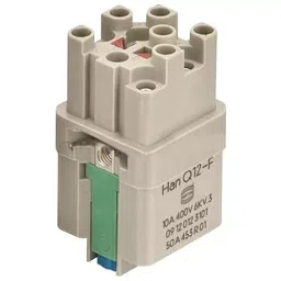 Harting Heavy Duty Connector Inserts / Modules RECTANGULAR INSERT, RECEPTACLE, Q 12/0, 12+ GROUND, 09120123101.-11