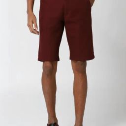 Peter England Maroon Regular Fit Texture Shorts-image-56