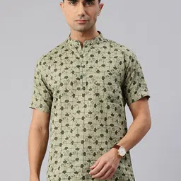 Majestic Man Men Ethnic Motifs Printed Pure Cotton Kurta-image-76