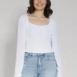 American Eagle Outfitters White Striped Top-image-48