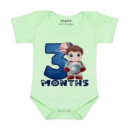 Arvesa Infants Monthly Milestone Printed Envelope Neck Bodysuit-image-60