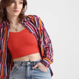 Only Multicolor Viscose Printed Shirt-image-82
