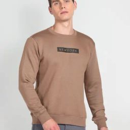 Arrow Newyork Brown Cotton Regular Fit Sweatshirt-image-54
