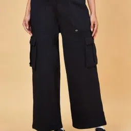 Ajile by Pantaloons Black Cotton Sports Track Pants-image-99