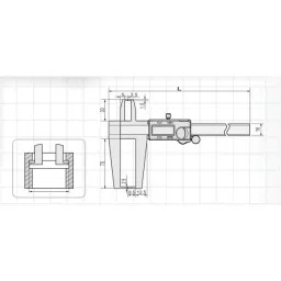 KENCY Double Inside Groove Digital Caliper Knife Edge Points 0-200 mm Least Count 0.01 mm, SDDK200 image 2