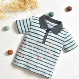 MiArcus Kids Blue & Black Striped T-Shirt-image-55