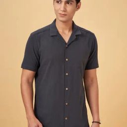 7 Alt By Pantaloons Asphalt Cotton Relaxed Fit Shirt-image-44