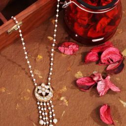 Abdesigns Gold Plated Kundan Polki Necklace-image-39