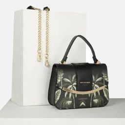 Van Heusen Black Printed Free Size Sling Handbag-40